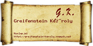 Greifenstein Károly névjegykártya