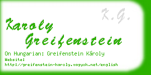 karoly greifenstein business card