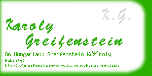 karoly greifenstein business card